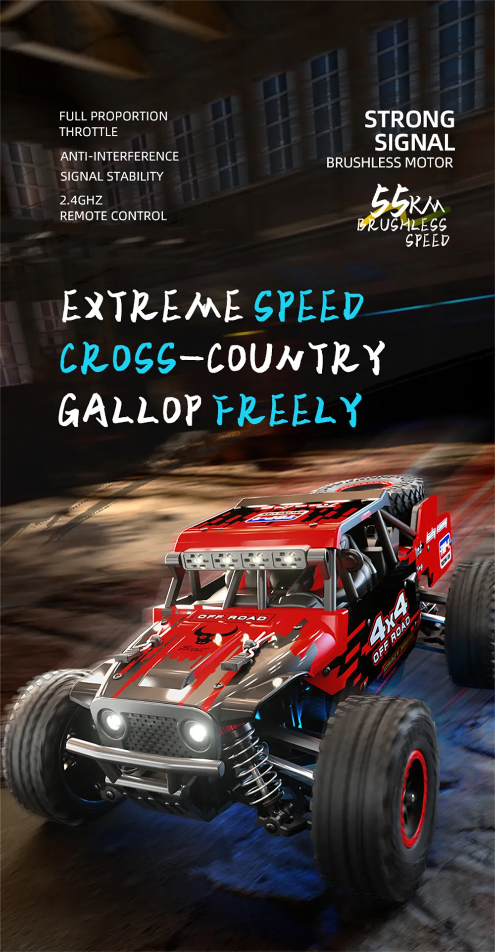 ZLL SG202 PRO/MAX 1/20 2.4G 4WD 40/55 км/ч Щеточный/Бесщеточный RC автомобиль со светодиодными фонарями Внедорожный грузовик для скалолазания Высокоскоростные полнопропорциональные транспортные средства Модель RTR Toys