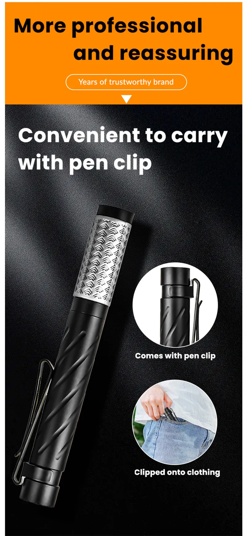 Multifunctional Portable LED Flashlight - White Light, Yellow Light, UV Light Penlight with Type-C Charging and Pen Clip Light Multifunctional Portable LED Flashlight - White Light, Yellow Light, UV Light Penlight with Type-C Charging and Pen Clip Light