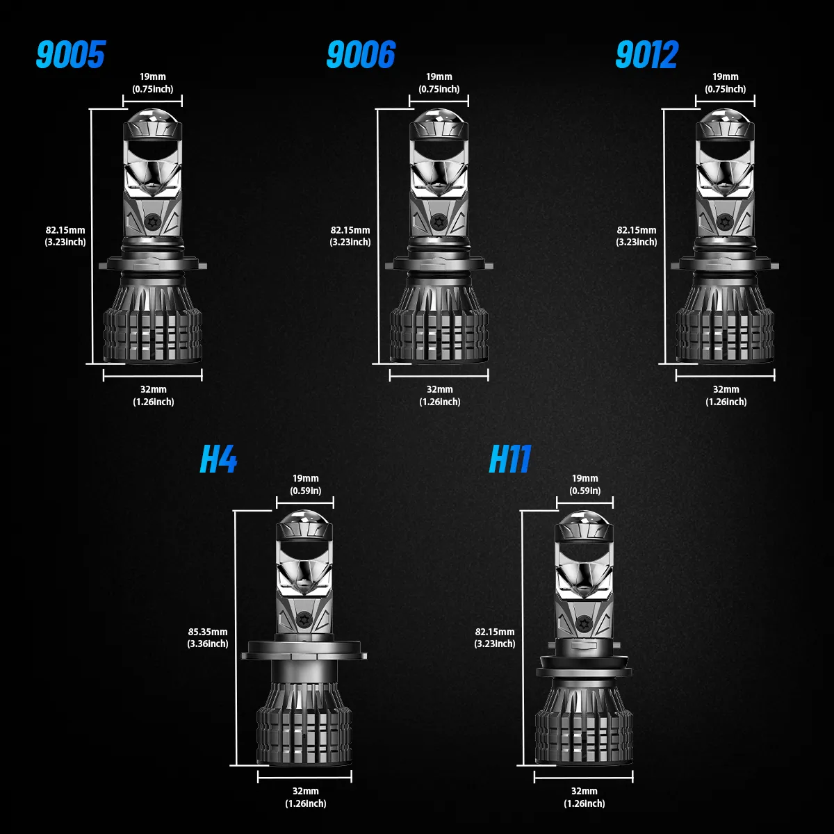 NovSight 22,000LM 120W 2PCS Car LED Headlights 6500K Bright White IP68 Waterproof