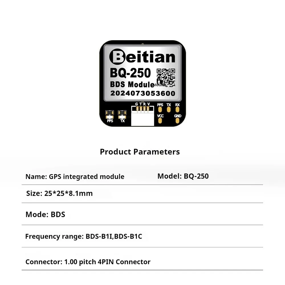 Beitian BQ-250 GPS Integrated Module Dual Frequency Bands BDS Built-in Antenna for RC FPV Racing Drones