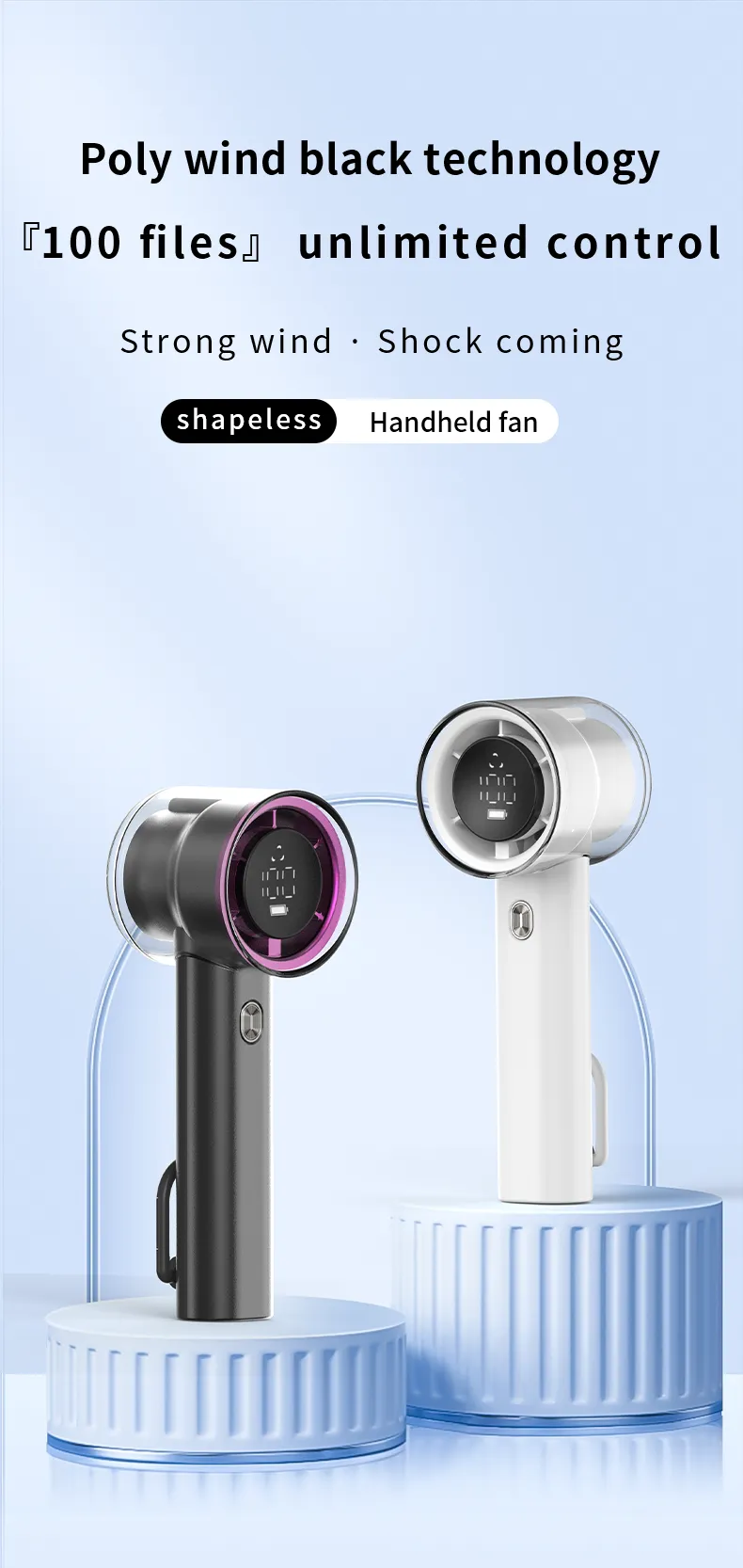 100 Adjustable Speed Silent High-Speed Handheld Outdoor Fan Rechargeable Mini Portable Turbine USB Fan