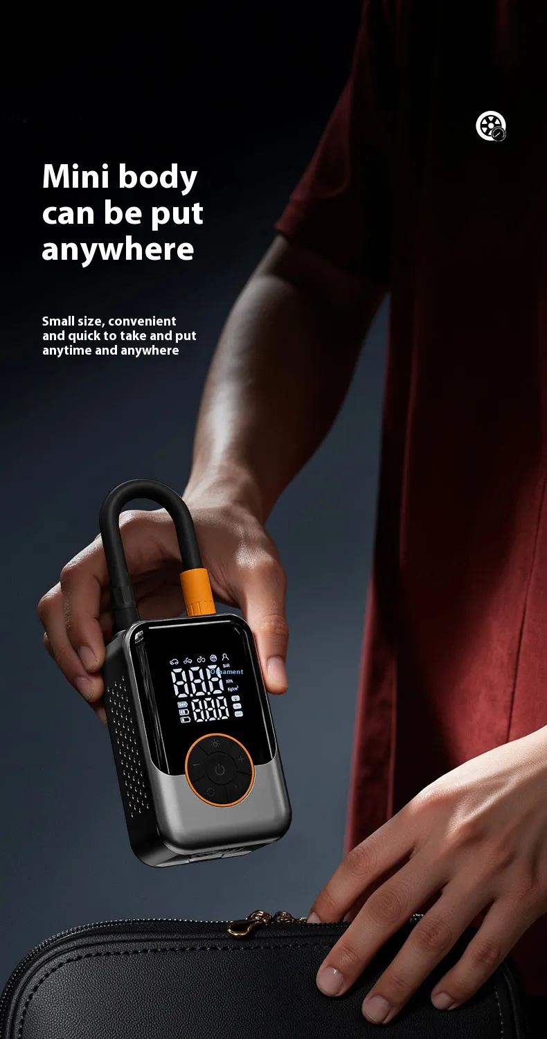 150PSI Portable Car Air Pump Electric Car Tire Car High Pressure Digital Display Inflatable Pump Built-in LED Light