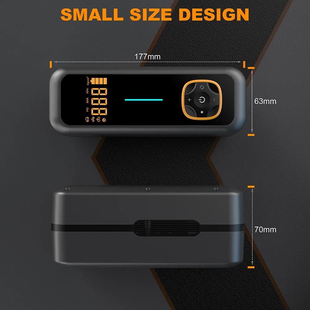 150Psi Portable Handheld Automatic Inflatable Car Tire Inflator Air Pump with Digital LCD Screen Cordless Charging Car Inflatable Pump