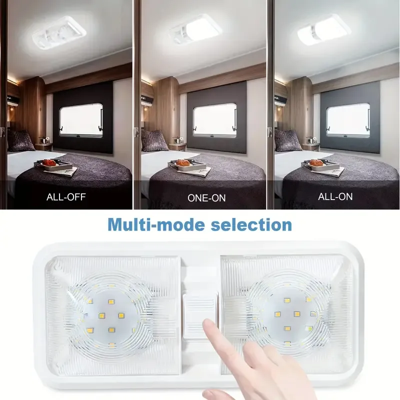 12V 7.5W LED RV Light Camping Light RV LED Light Interior Lamp Ceiling Dome Light with Switch for RV Camper Trailer Boat Car