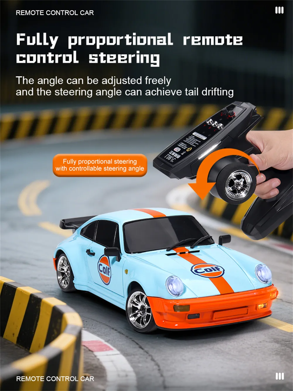 LDRC 1898 RTR 1/18 2.4G RWD Drift RC Car Gyro LED Light On-Road Full Proportional Alloy Body Shell Racing Classic Vehicles Models Toys