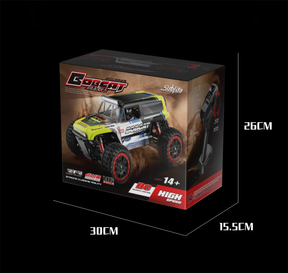 Funsky BOCAT S912 PRO RTR 1/16 2.4G 4WD 55km/h Brushless RC Car Short Course Off-Road Rally High Speed Racer Truck LED Light Vehicles Models Metal Differential Driven Shaft Toys