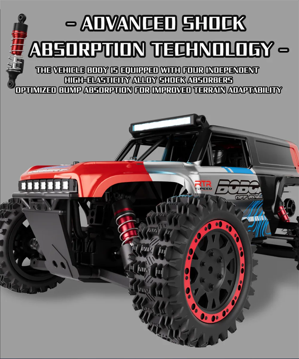 Funsky BOCAT S912 PRO RTR 1/16 2.4G 4WD 55km/h Brushless RC Car Short Course Off-Road Rally High Speed Racer Truck LED Light Vehicles Models Metal Differential Driven Shaft Toys