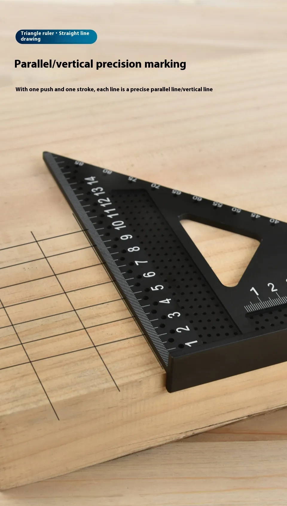 Aluminum Alloy 7 Inch Right Angle Ruler Metric Imperial Scale 90 Degree Angle Carpenter Square Woodworking Tool Accurate Measurement