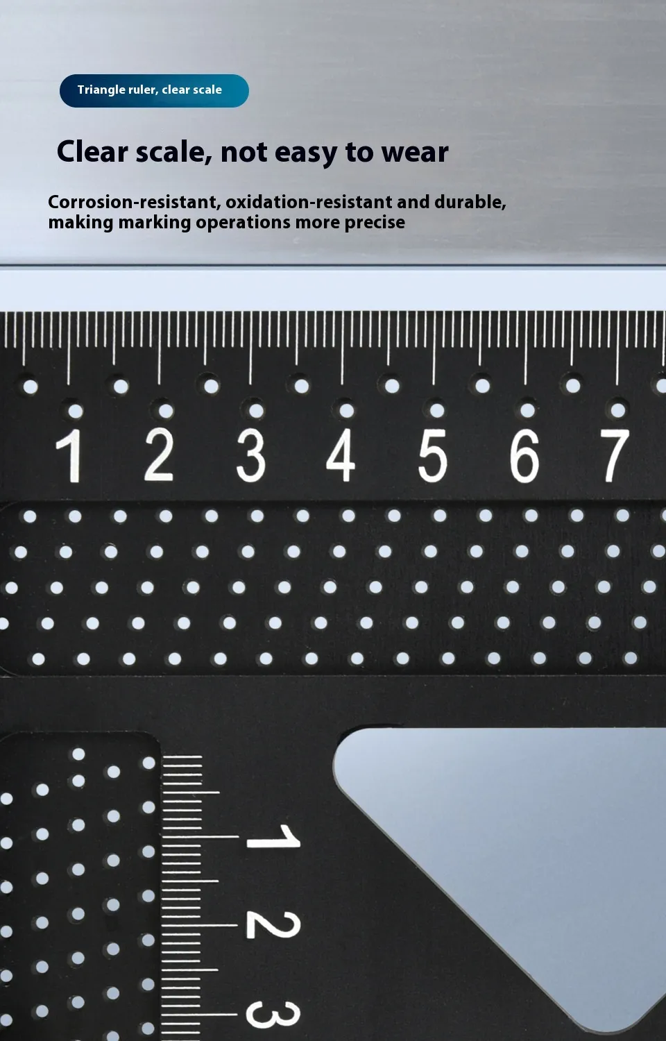 Aluminum Alloy 7 Inch Right Angle Ruler Metric Imperial Scale 90 Degree Angle Carpenter Square Woodworking Tool Accurate Measurement