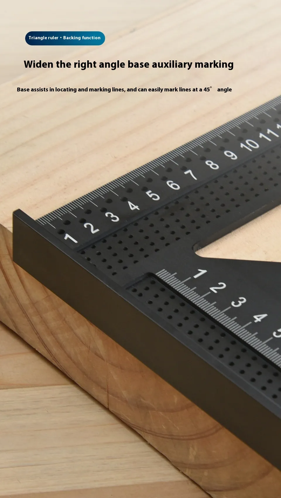 Aluminum Alloy 7 Inch Right Angle Ruler Metric Imperial Scale 90 Degree Angle Carpenter Square Woodworking Tool Accurate Measurement