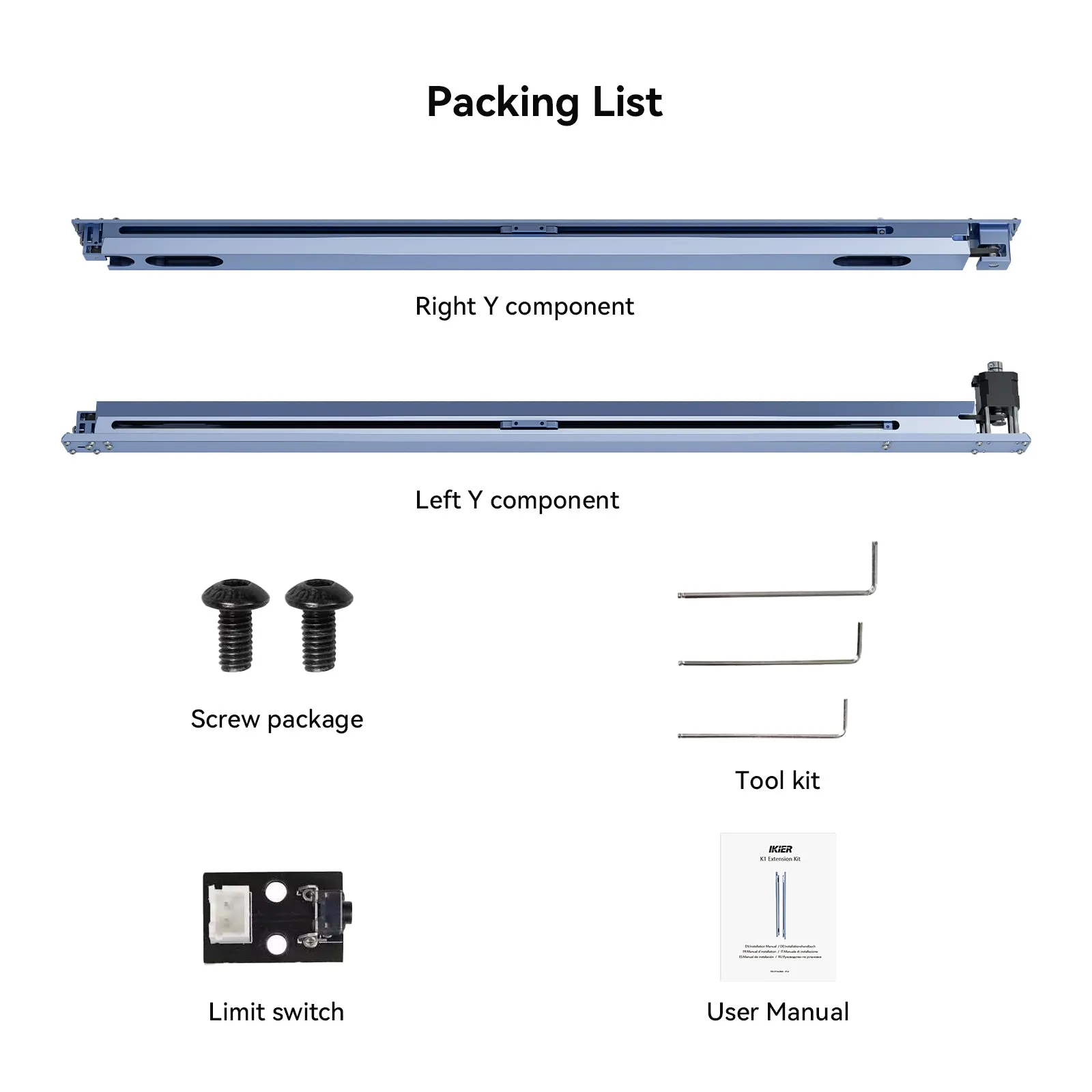 iKier Laser Engraver Y-axis Extension Kit Laser Engraver 750x410mm Expanded Working Area for iKier K1 Series