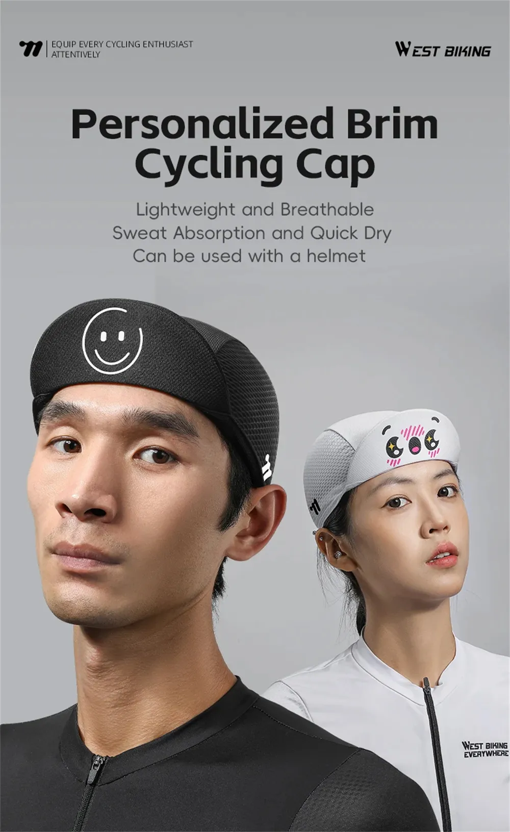 WEST BIKING Cycling Caps Lightweight Breathable Mesh Quick-Drying Bike Hat Helmet Lining for Outdoor Bicycle Riding WEST BIKING Cycling Caps Lightweight Breathable Mesh Quick-Drying Bike Hat Helmet Lining for Outdoor Bicycle Riding