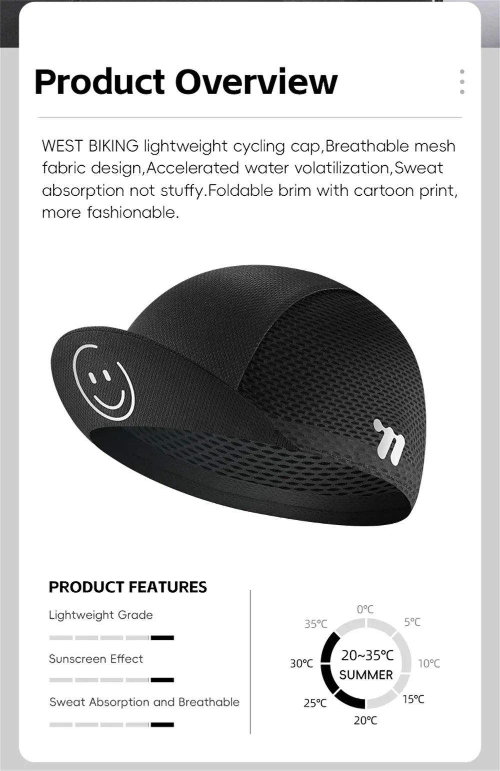 WEST BIKING Cycling Caps Lightweight Breathable Mesh Quick-Drying Bike Hat Helmet Lining for Outdoor Bicycle Riding WEST BIKING Cycling Caps Lightweight Breathable Mesh Quick-Drying Bike Hat Helmet Lining for Outdoor Bicycle Riding