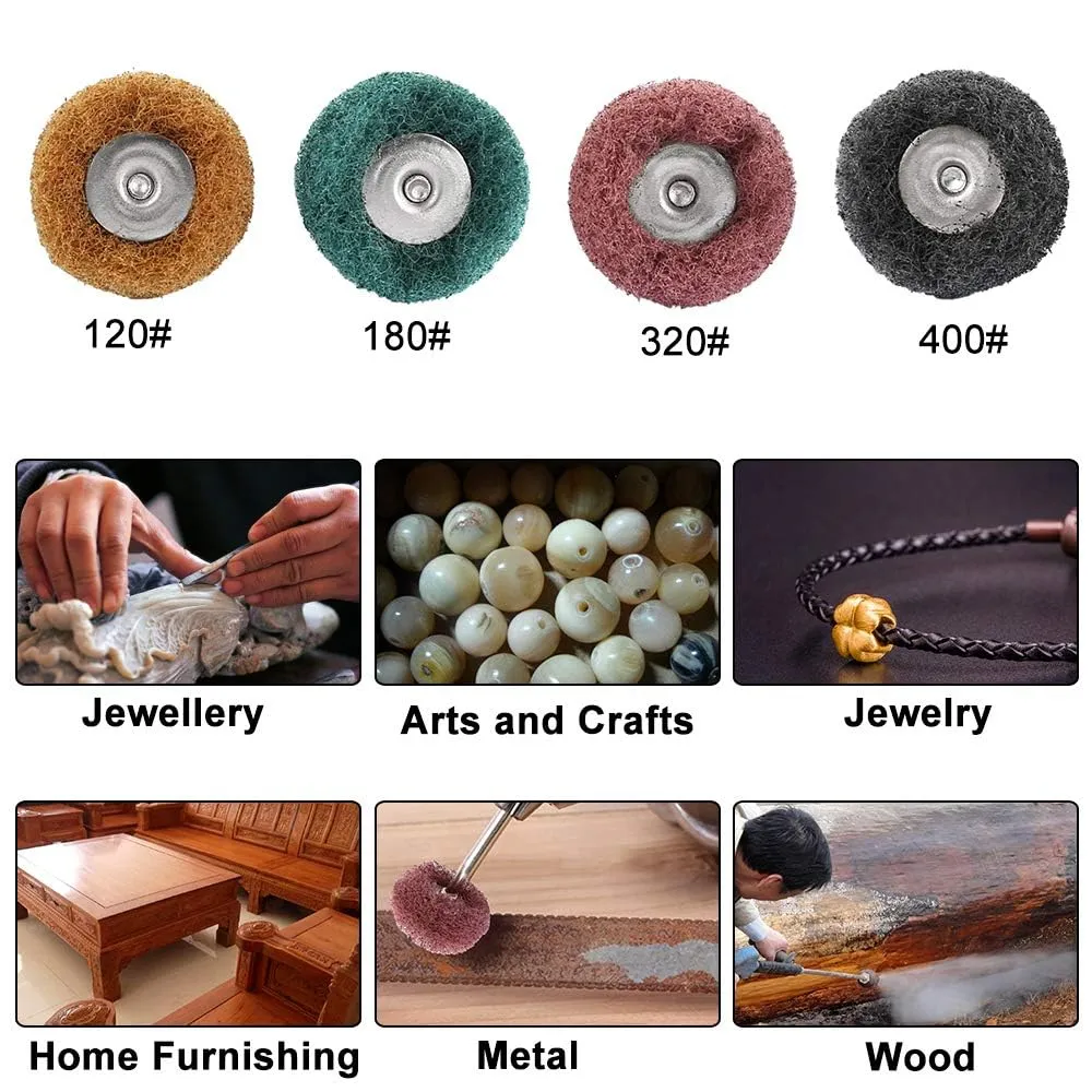 40 Pack Abrasive Buffing Polishing Wheel Set 1 Inch Fine Medium Coarse Grit Rotary Tool Accessories Rust Removal Metal Jewelry Polishing 40 Pack Abrasive Buffing Polishing Wheel Set 1 Inch Fine Medium Coarse Grit Rotary Tool Accessories Rust Removal Metal Jewelry Polishing