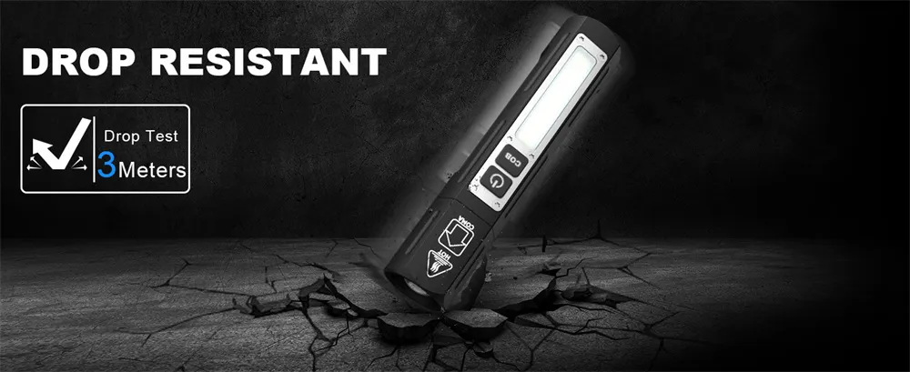 BIKIGHT Rechargeable Flashlights Super Bright Small Pocket Magnetic Flashlight, 8 Modes LED Tactical Flash Light, Dual Button Powerful Flashlight for Camping