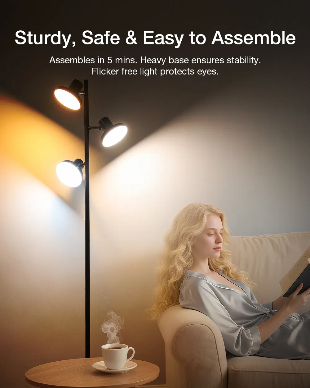 LED Tree Floor Lamp Modern Dimmable Standing Lamp with Remote & Touch Control 4 Color Temperatures 3 Rotatable LED Light Floor Lamps for Living Room Bedroom Office LED Tree Floor Lamp Modern Dimmable Standing Lamp with Remote & Touch Control 4 Color Temperatures 3 Rotatable LED Light Floor Lamps for Living Room Bedroom Office