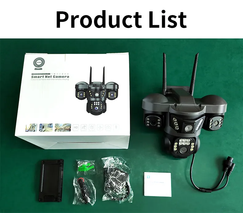 6MP Triple Lens Surveillance Camera Outdoor 4G WiFi Camera Auto Tracking Camera Two-Way Voice Camera