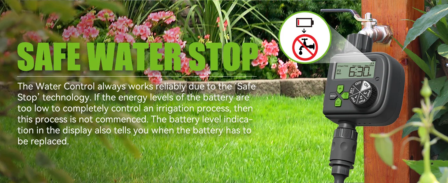 Rainpoint Smart Garden Irrigation Timer Weather-Responsive Rain Delay LCD Digital Water Timer Automatic Watering System Drip Irrigation Controller