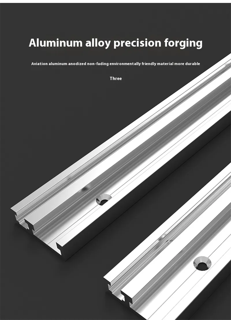 2PCS Aluminum Alloy 2 In 1 Combo Universal T Tracks Miter Miter Slot Rails with with Predrilled Mounting Holes and Accessories
