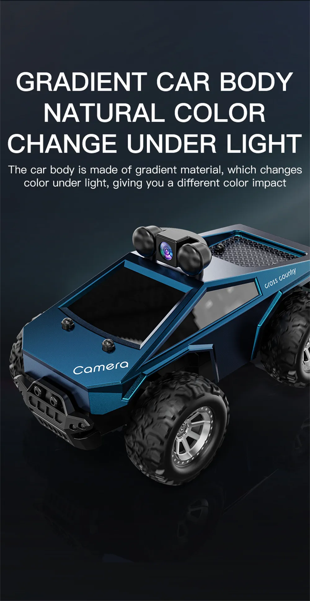KFPLAN KF29 RTR 1/28 2.4G RWD Tesla WIFI RC Car Telecamera HD 480P Luce LED Controllo tramite app Fuoristrada Camion Veicoli ad alta velocità Stunt Modelli Giocattoli