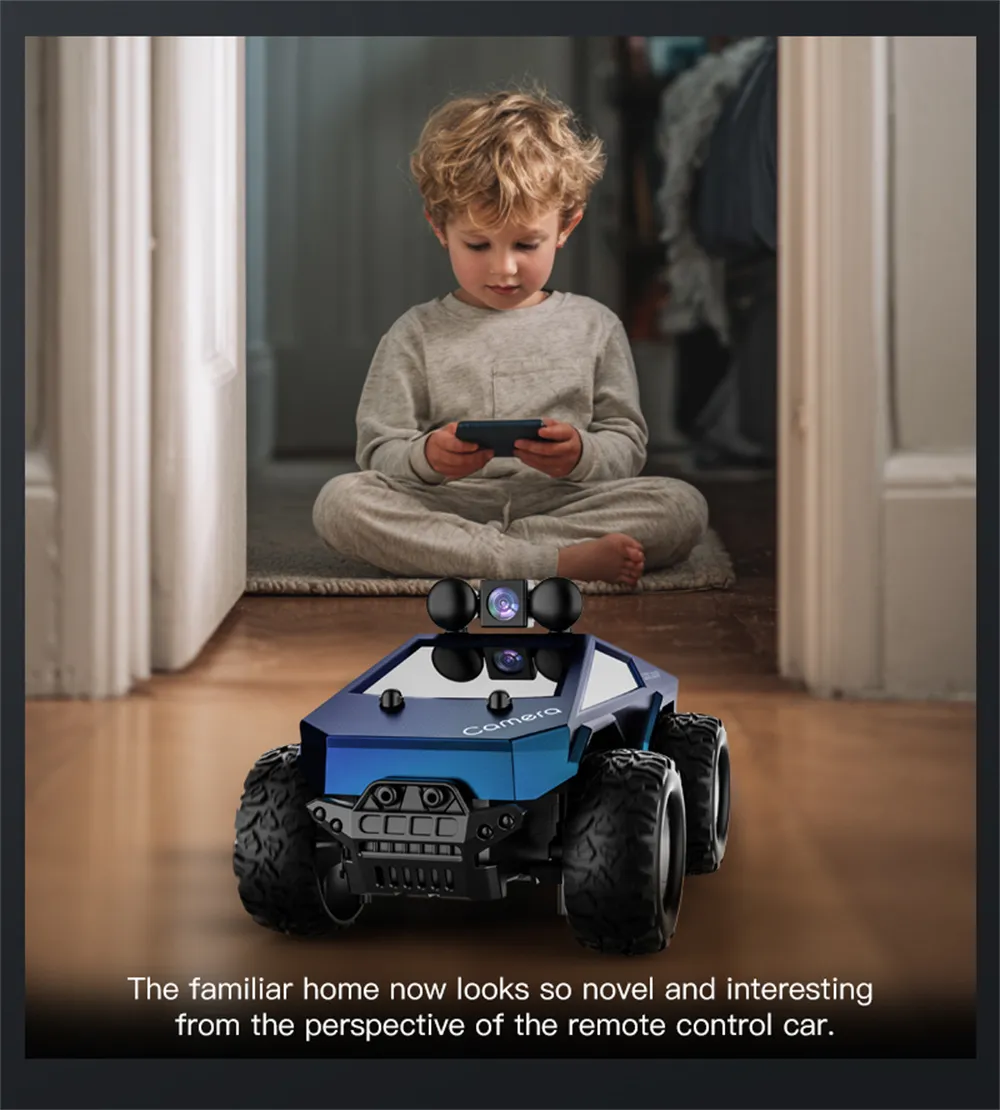 KFPLAN KF29 RTR 1/28 2.4G RWD Tesla WIFI RC Car Telecamera HD 480P Luce LED Controllo tramite app Fuoristrada Camion Veicoli ad alta velocità Stunt Modelli Giocattoli