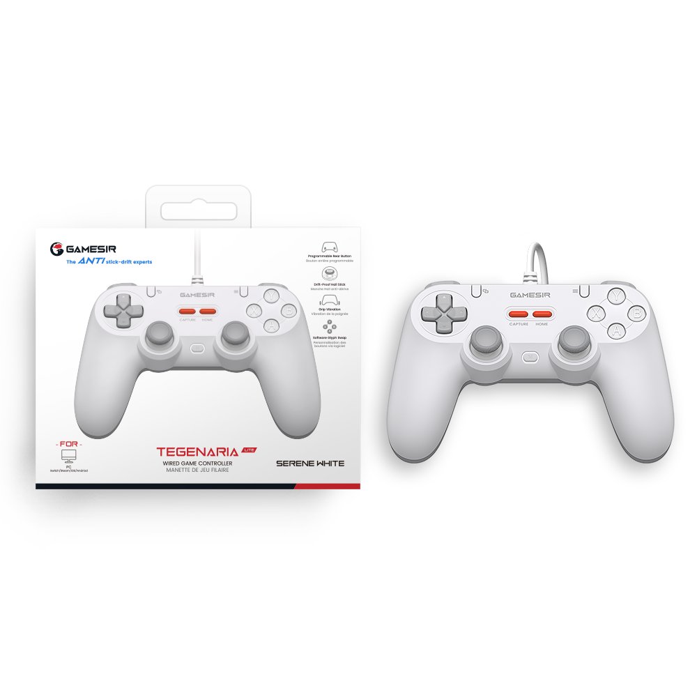 GameSir Tegenaria Lite Controler de joc simetric cu fir Retro 1000Hz Rate de interogare Motoare asimetrice duble pentru comutator Android iOS PC Steam