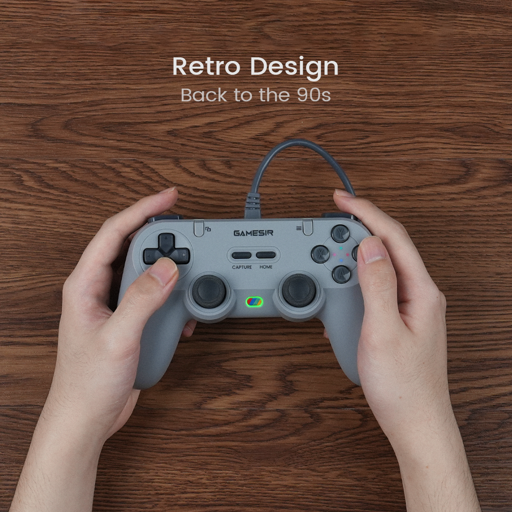 GameSir Tegenaria Lite Controler de joc simetric cu fir Retro 1000Hz Rate de interogare Motoare asimetrice duble pentru comutator Android iOS PC Steam