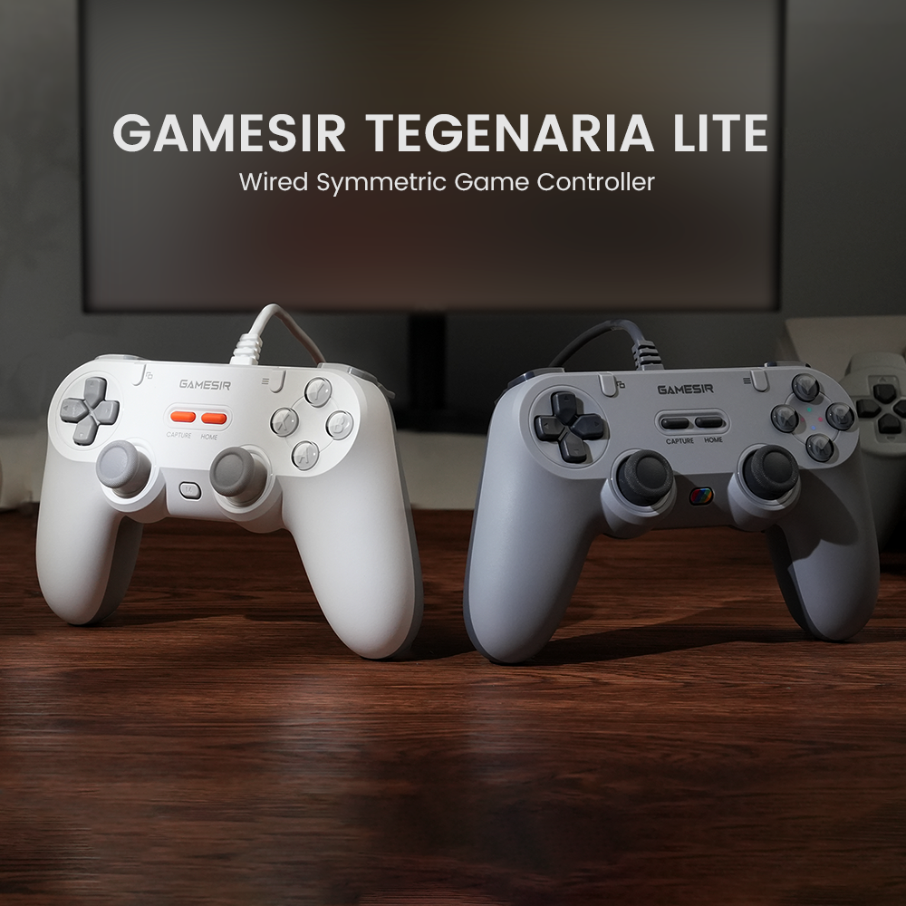 GameSir Tegenaria Lite Controler de joc simetric cu fir Retro 1000Hz Rate de interogare Motoare asimetrice duble pentru comutator Android iOS PC Steam