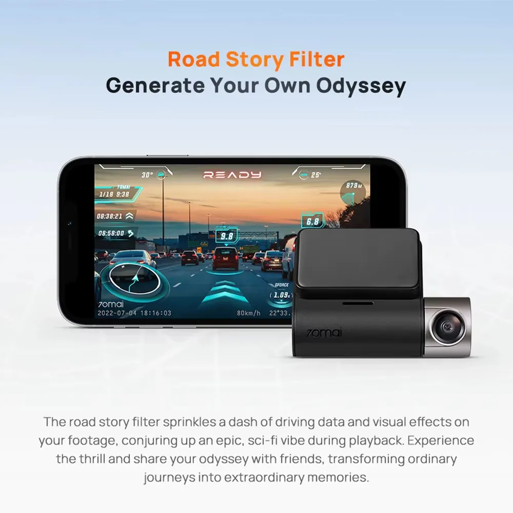 70mai A510 Dual Dash Cam 1944P Front Camera 1080P Rear Camera HDR GPS ADAS 4G Connectivity Car DVR 24H Parking Support GPS