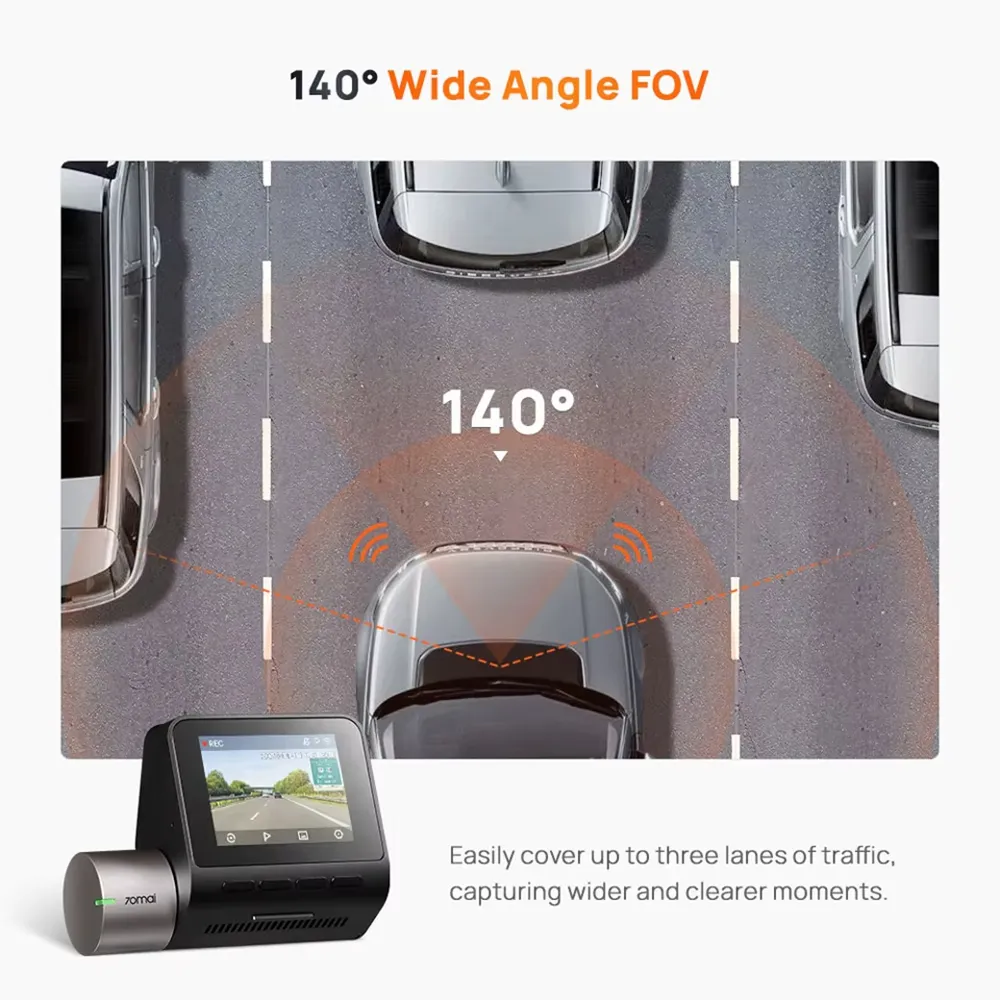 70mai A510 Dual Dash Cam 1944P Front Camera 1080P Rear Camera HDR GPS ADAS 4G Connectivity Car DVR 24H Parking Support GPS