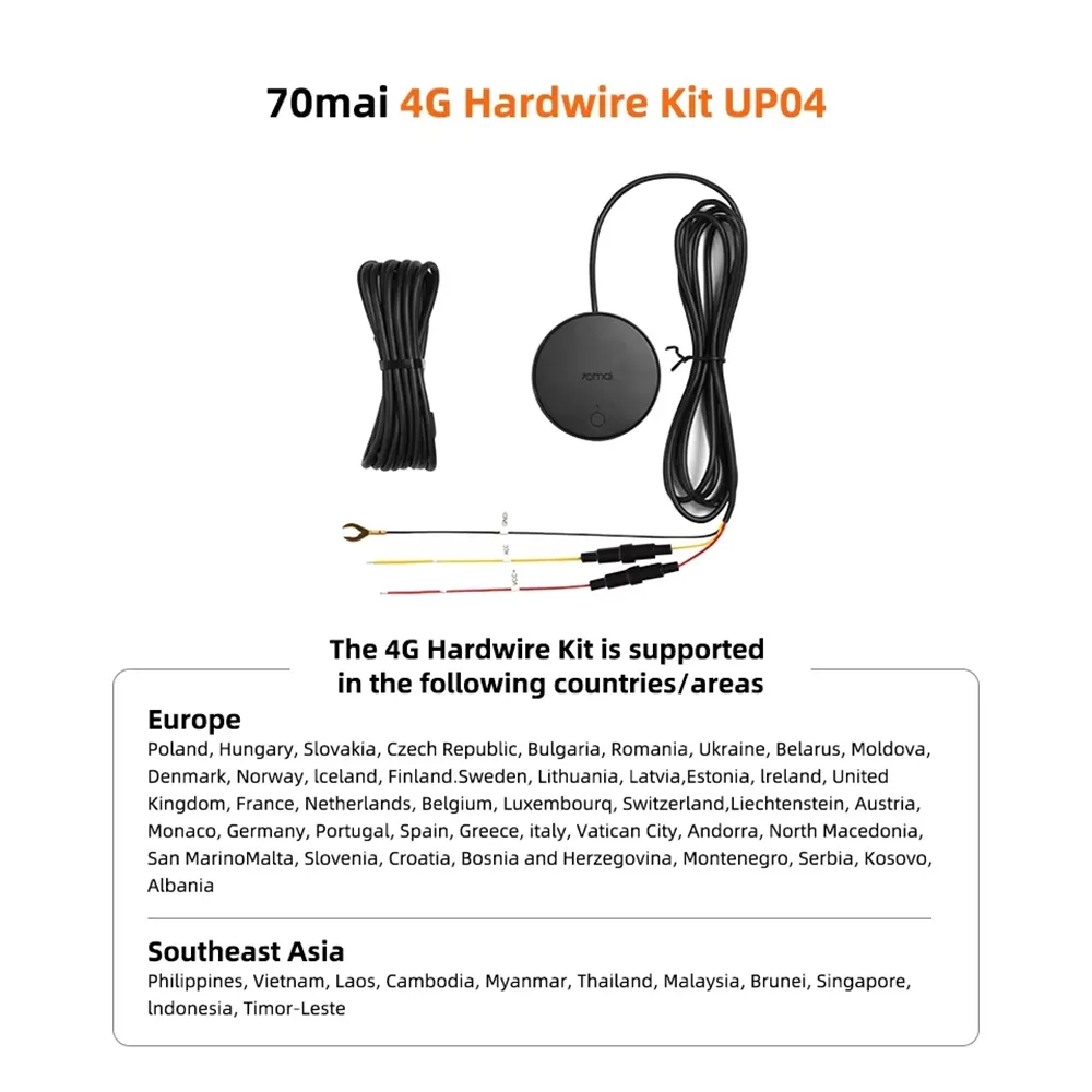 70mai A510 Dual Dash Cam 1944P Front Camera 1080P Rear Camera HDR GPS ADAS 4G Connectivity Car DVR 24H Parking Support GPS