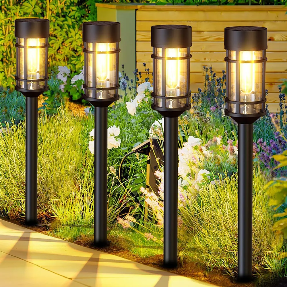 Elfeland Solar Tungsten Filament Lawn Light 21.5 Tall LED Garden Spike Lamp IP65 Waterproof Rechargeable Solar Pathway Lighting Elfeland Solar Tungsten Filament Lawn Light 21.5 Tall LED Garden Spike Lamp IP65 Waterproof Rechargeable Solar Pathway Lighting