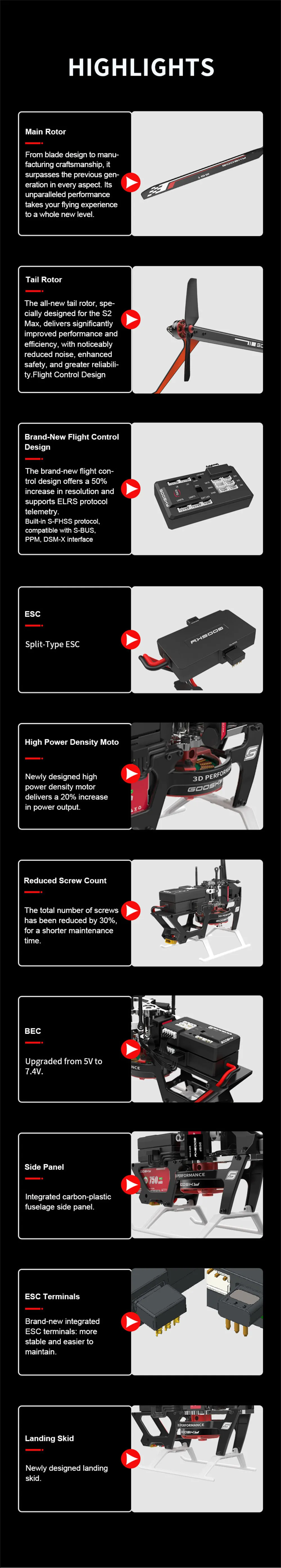 GOOSKY S2 Max 2.4G 6CH 3D Aerobatic Dual Brushless Direct Drive Motor RC Helicopter BNF / RTF GOOSKY S2 Max 2.4G 6CH 3D Aerobatic Dual Brushless Direct Drive Motor RC Helicopter BNF / RTF