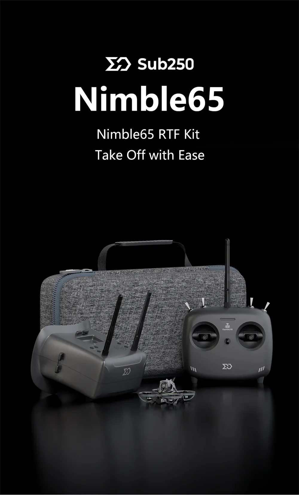 SUB250 Nimble65 Analog RTF 65mm 1S Tinywhoop RC FPV Racing Drone ELRS with Radio Transmitter Remote Controller FPV Goggles