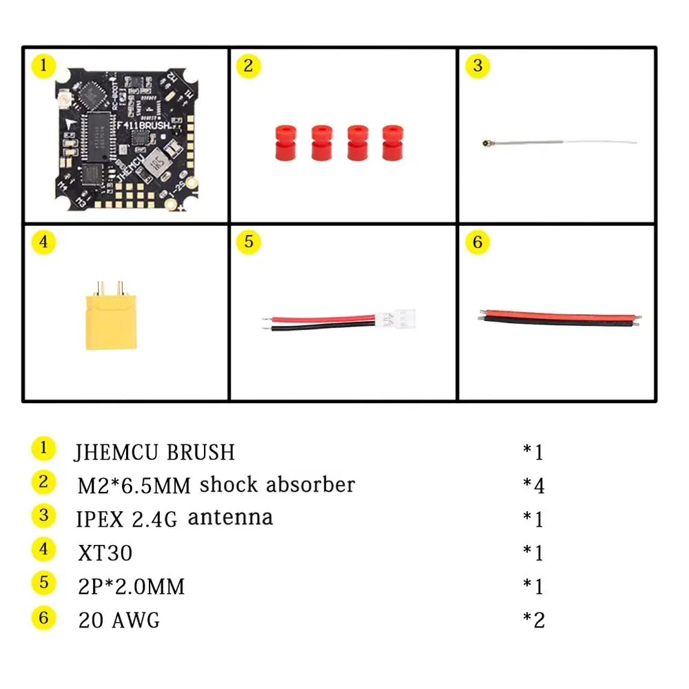 25.5x25.5mm JHEMCU F411 BRUSH Flight Controller 1-2S with 5V BEC Output Built-in ELRS 2.4G Receiver for RC FPV Drone Freestyle Racing 25.5x25.5mm JHEMCU F411 BRUSH Flight Controller 1-2S with 5V BEC Output Built-in ELRS 2.4G Receiver for RC FPV Drone Freestyle Racing