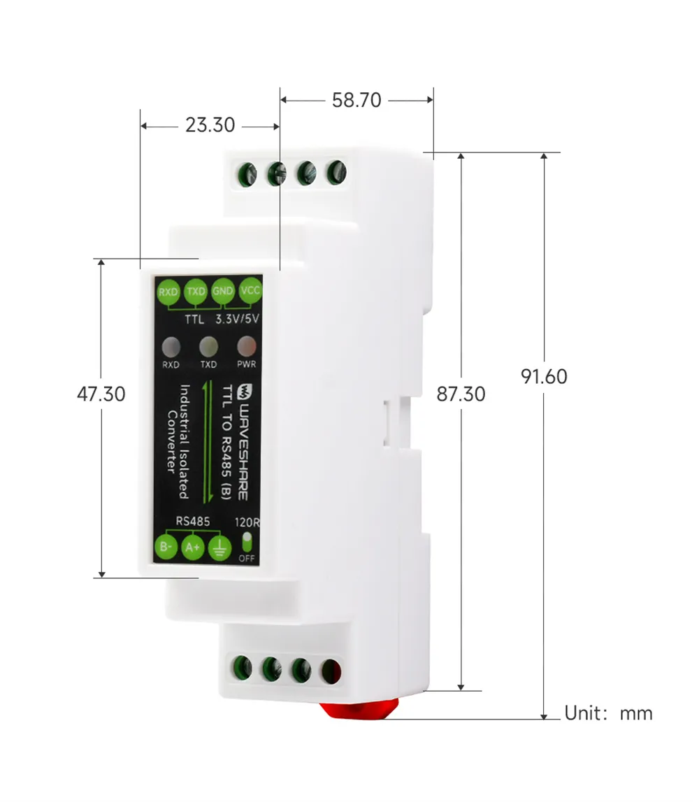Rail-mount TTL To RS485 Galvanic Isolated Converter 600W Lightningproof & Anti-Surge Multi-Isolation Protection Rail-mount TTL To RS485 Galvanic Isolated Converter 600W Lightningproof & Anti-Surge Multi-Isolation Protection