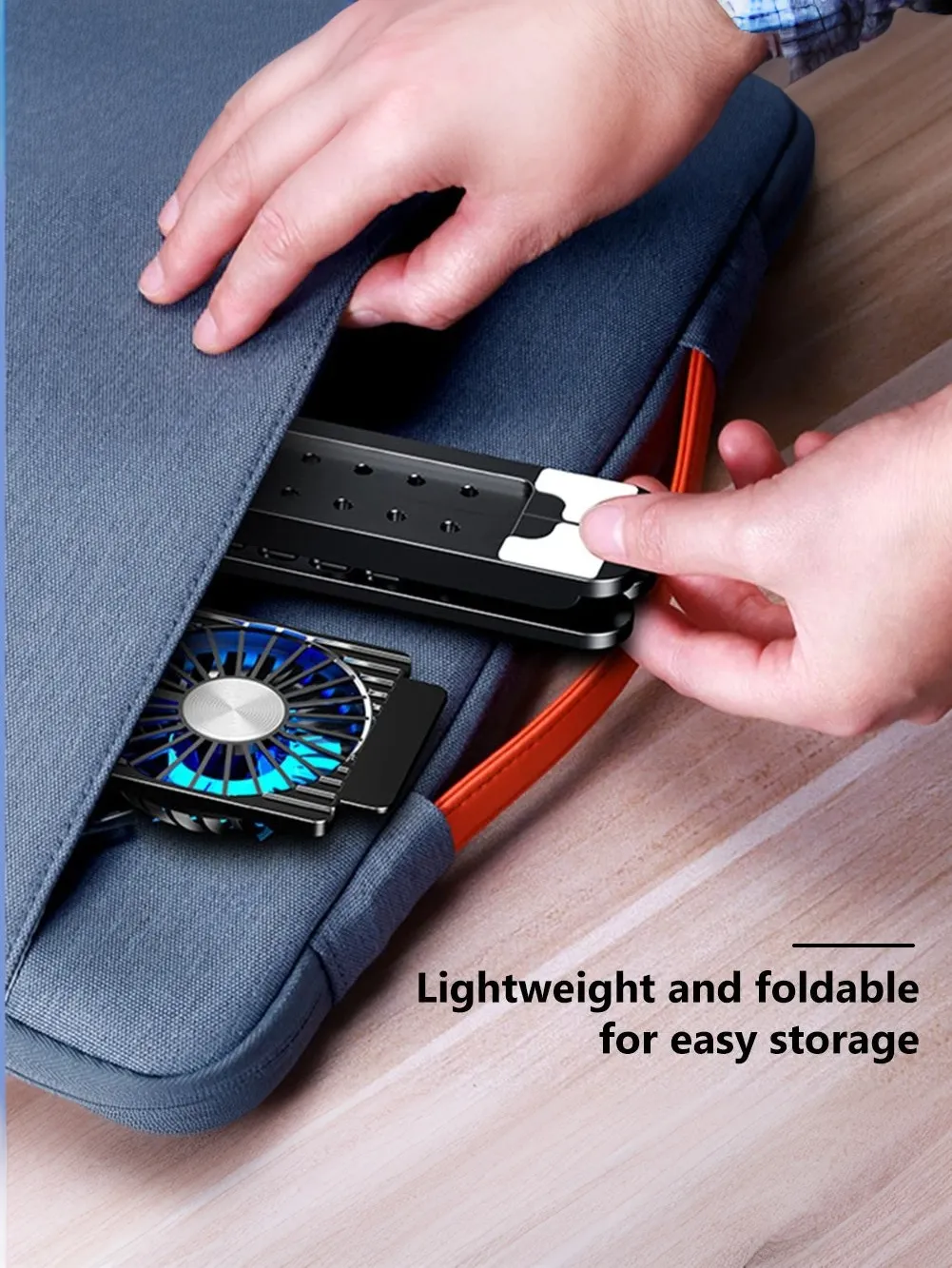 Foldable Alloy Laptop Stand with RGB Lights Silent 4-Fan Design for Portable Gaming Notebook 11-17.3 Inch