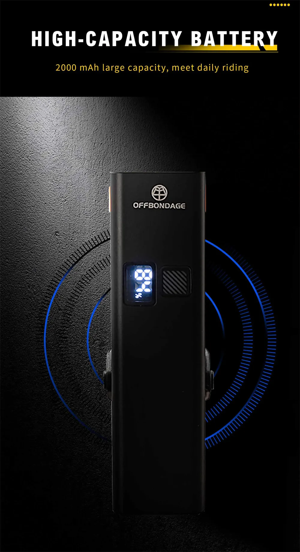 OFFBONDAGE 350LM Bicycle Headlight Digital Display Power Lightweight Waterproof Aluminum Alloy Strong Flashlight Type-C Charging Bike Front Light for MTB Outdoor Night Riding Safety OFFBONDAGE 350LM Bicycle Headlight Digital Display Power Lightweight Waterproof Aluminum Alloy Strong Flashlight Type-C Charging Bike Front Light for MTB Outdoor Night Riding Safety
