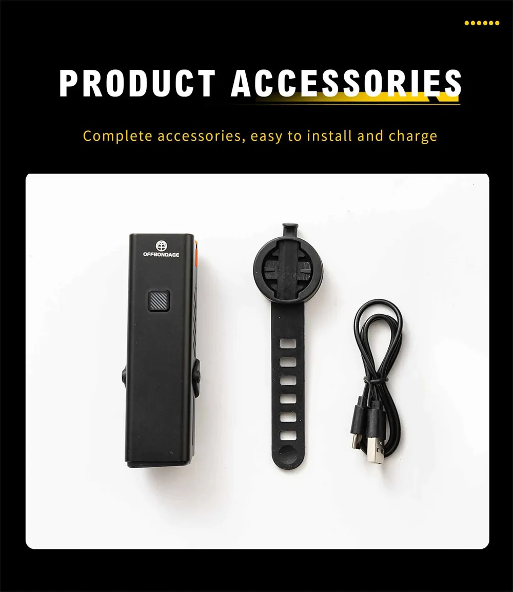 OFFBONDAGE 350LM Bicycle Headlight Digital Display Power Lightweight Waterproof Aluminum Alloy Strong Flashlight Type-C Charging Bike Front Light for MTB Outdoor Night Riding Safety OFFBONDAGE 350LM Bicycle Headlight Digital Display Power Lightweight Waterproof Aluminum Alloy Strong Flashlight Type-C Charging Bike Front Light for MTB Outdoor Night Riding Safety