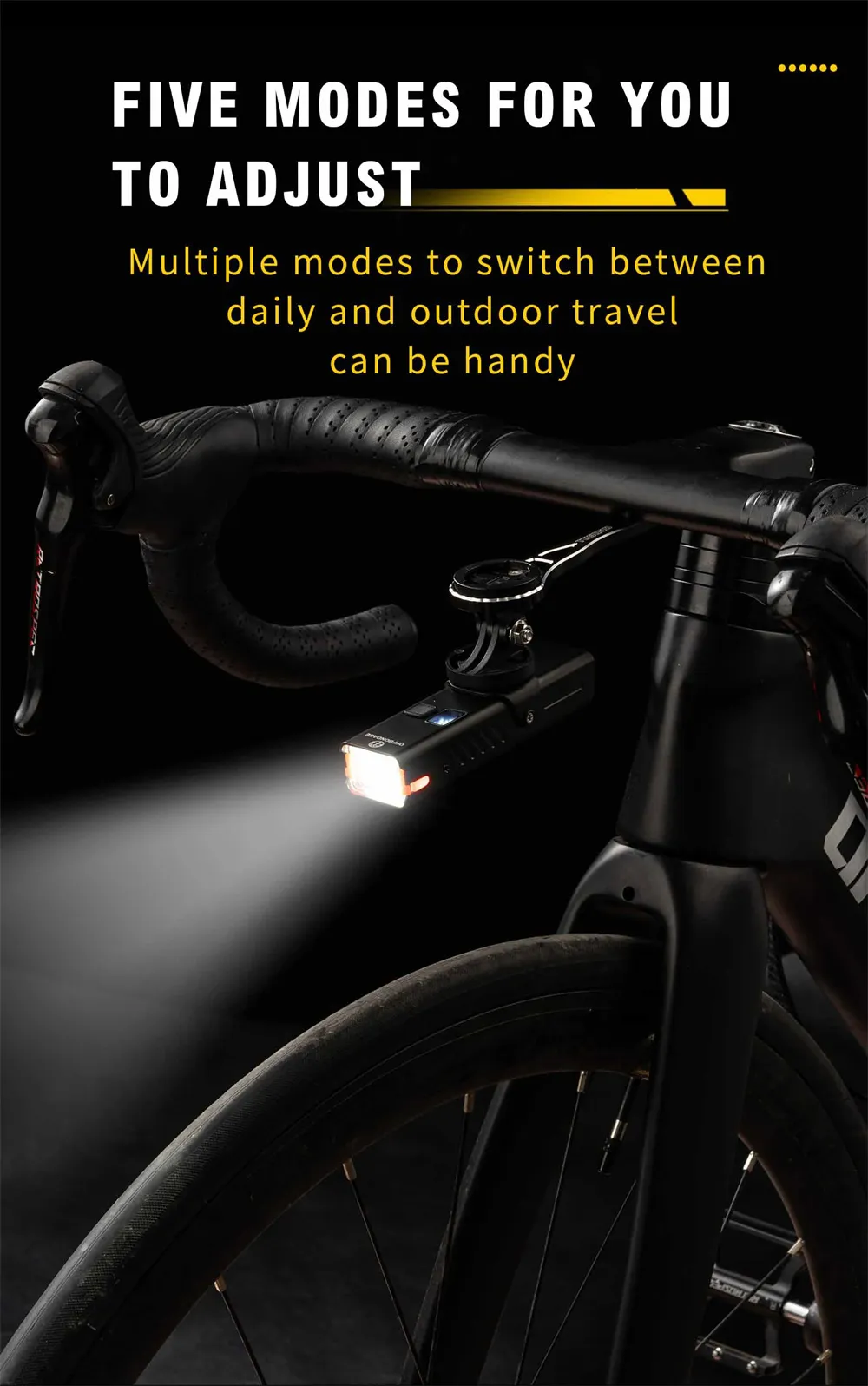 OFFBONDAGE 350LM Bicycle Headlight Digital Display Power Lightweight Waterproof Aluminum Alloy Strong Flashlight Type-C Charging Bike Front Light for MTB Outdoor Night Riding Safety OFFBONDAGE 350LM Bicycle Headlight Digital Display Power Lightweight Waterproof Aluminum Alloy Strong Flashlight Type-C Charging Bike Front Light for MTB Outdoor Night Riding Safety