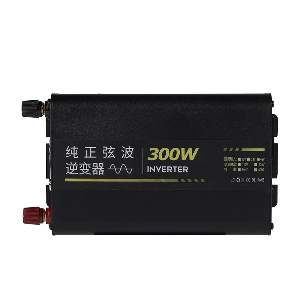 300W Pure Sine Wave Power Inverter 12V 24V to 220V AC Aluminum Alloy Case with Cooling Fan Remote Control High Efficiency 90% for Car RV Solar Overload Short Circuit Protection 300W Pure Sine Wave Power Inverter 12V 24V to 220V AC Aluminum Alloy Case with Cooling Fan Remote Control High Efficiency 90% for Car RV Solar Overload Short Circuit Protection