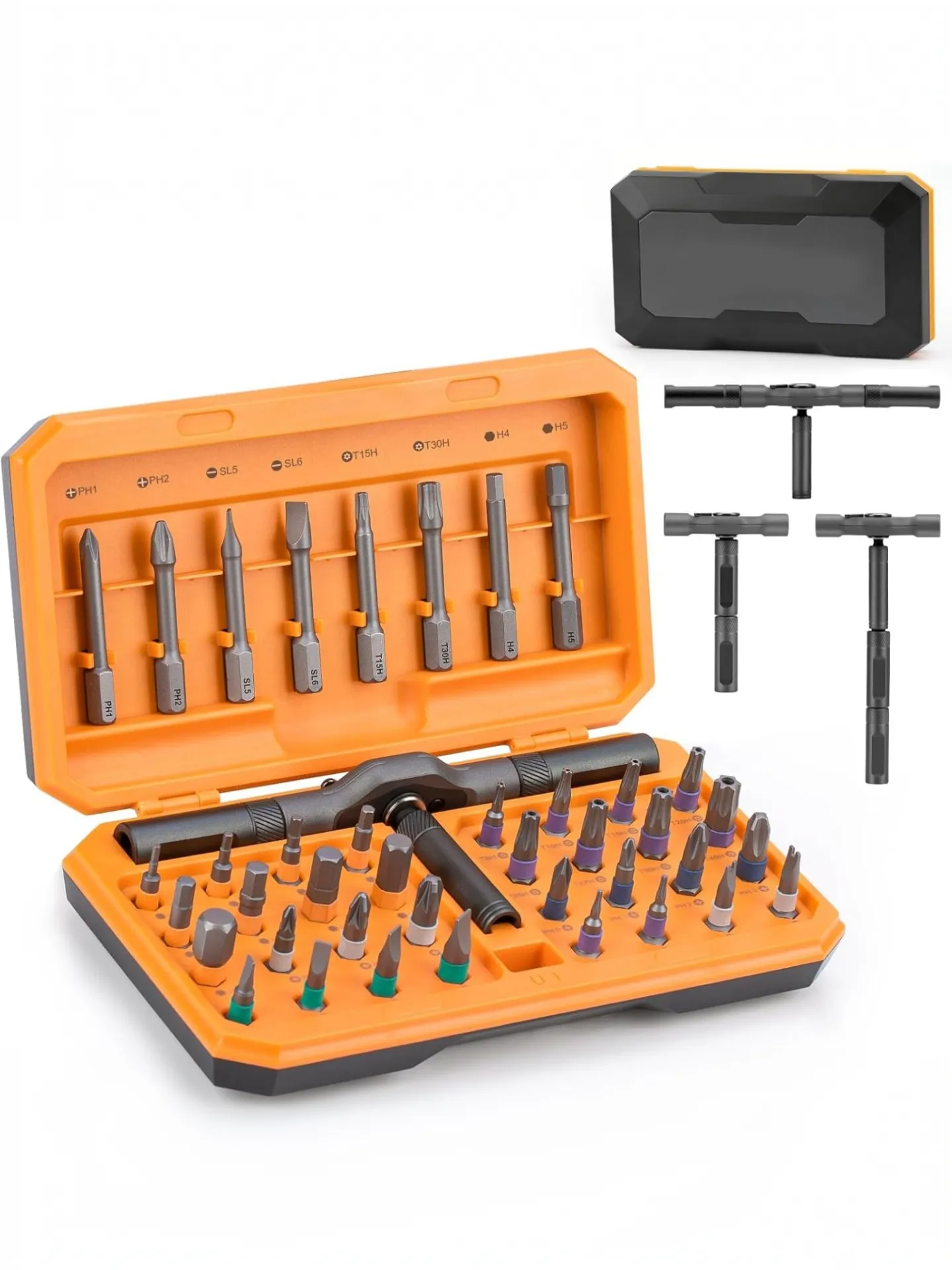 Versatile 42 Piece Magnetic Screwdriver Kit with Reliable Detachable Handle for Home Office Bike Repairs
