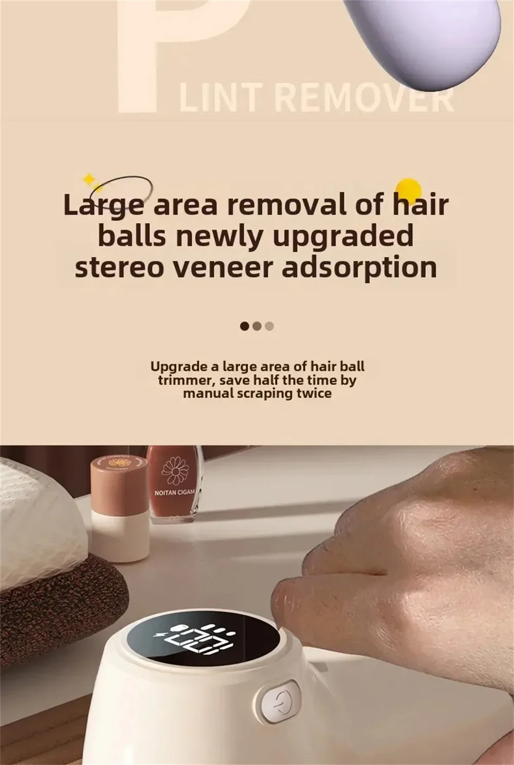 Tevorex USB Rechargeable Electric Lint Remover With Intelligent Digital Display,Clothes Shaver, Portable Hairball Remover