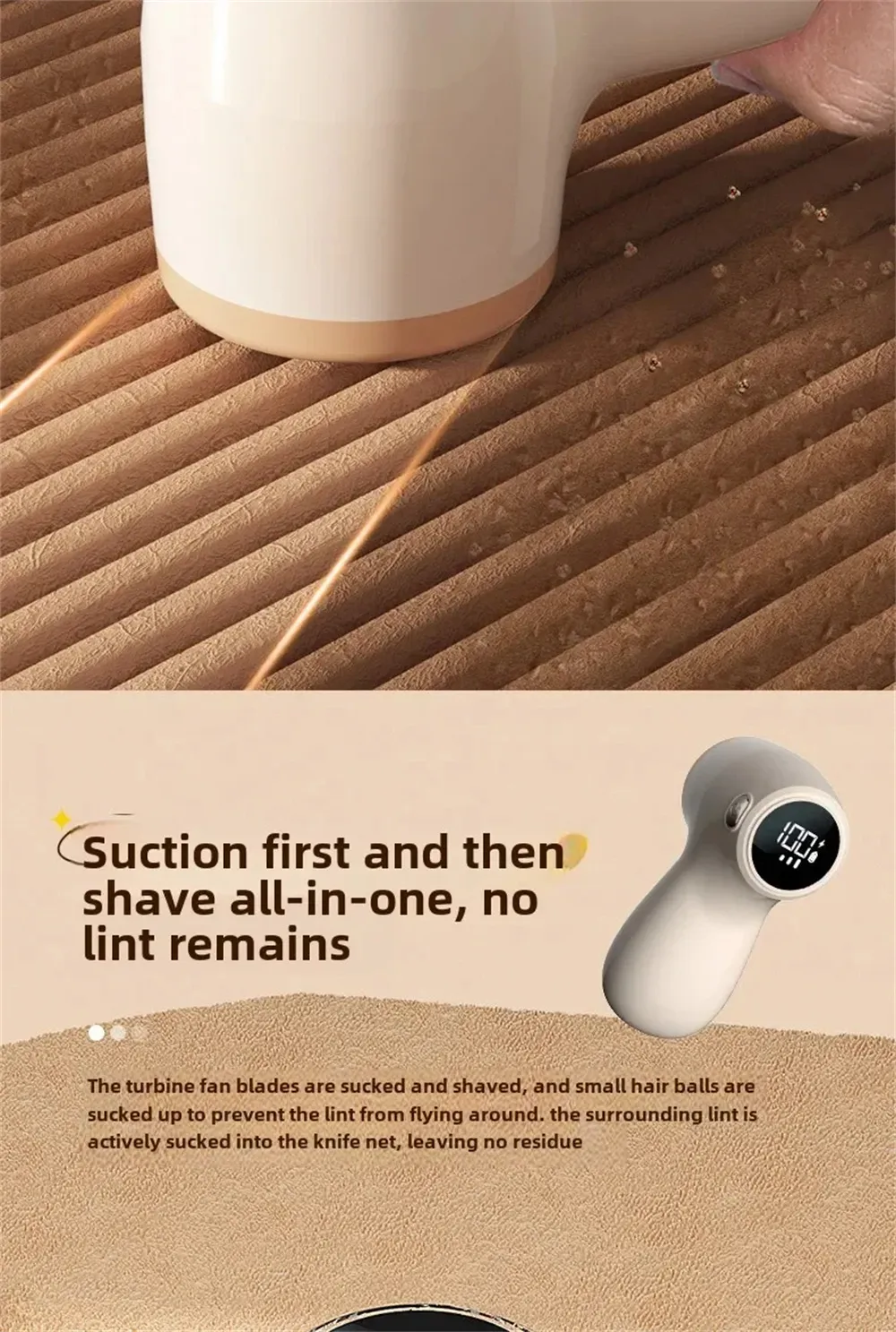 Tevorex USB Rechargeable Electric Lint Remover With Intelligent Digital Display,Clothes Shaver, Portable Hairball Remover