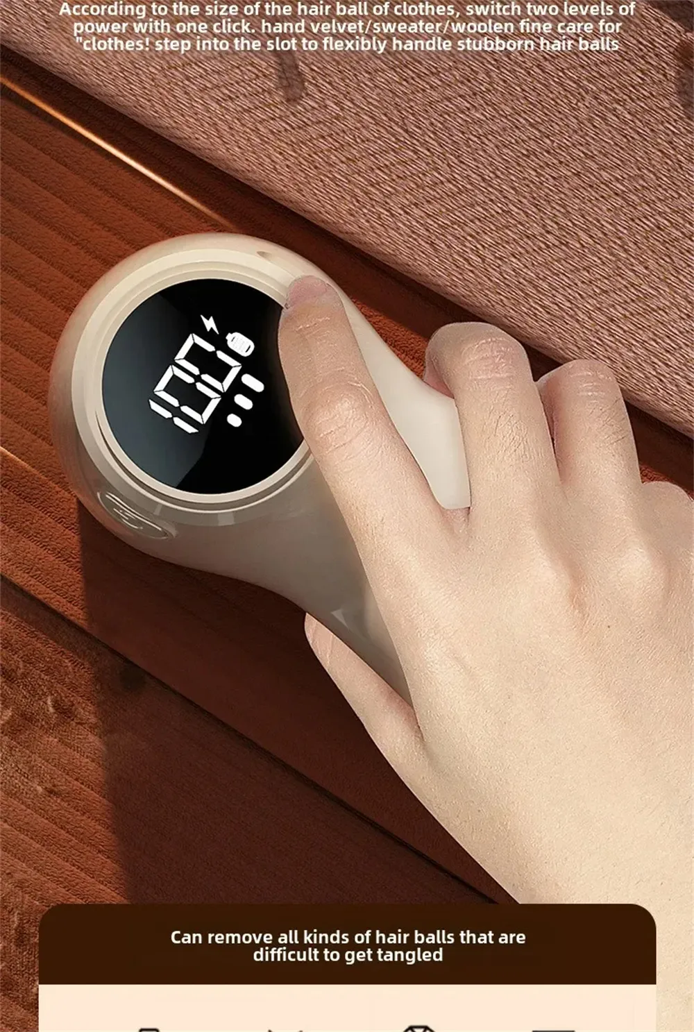 Tevorex USB Rechargeable Electric Lint Remover With Intelligent Digital Display,Clothes Shaver, Portable Hairball Remover