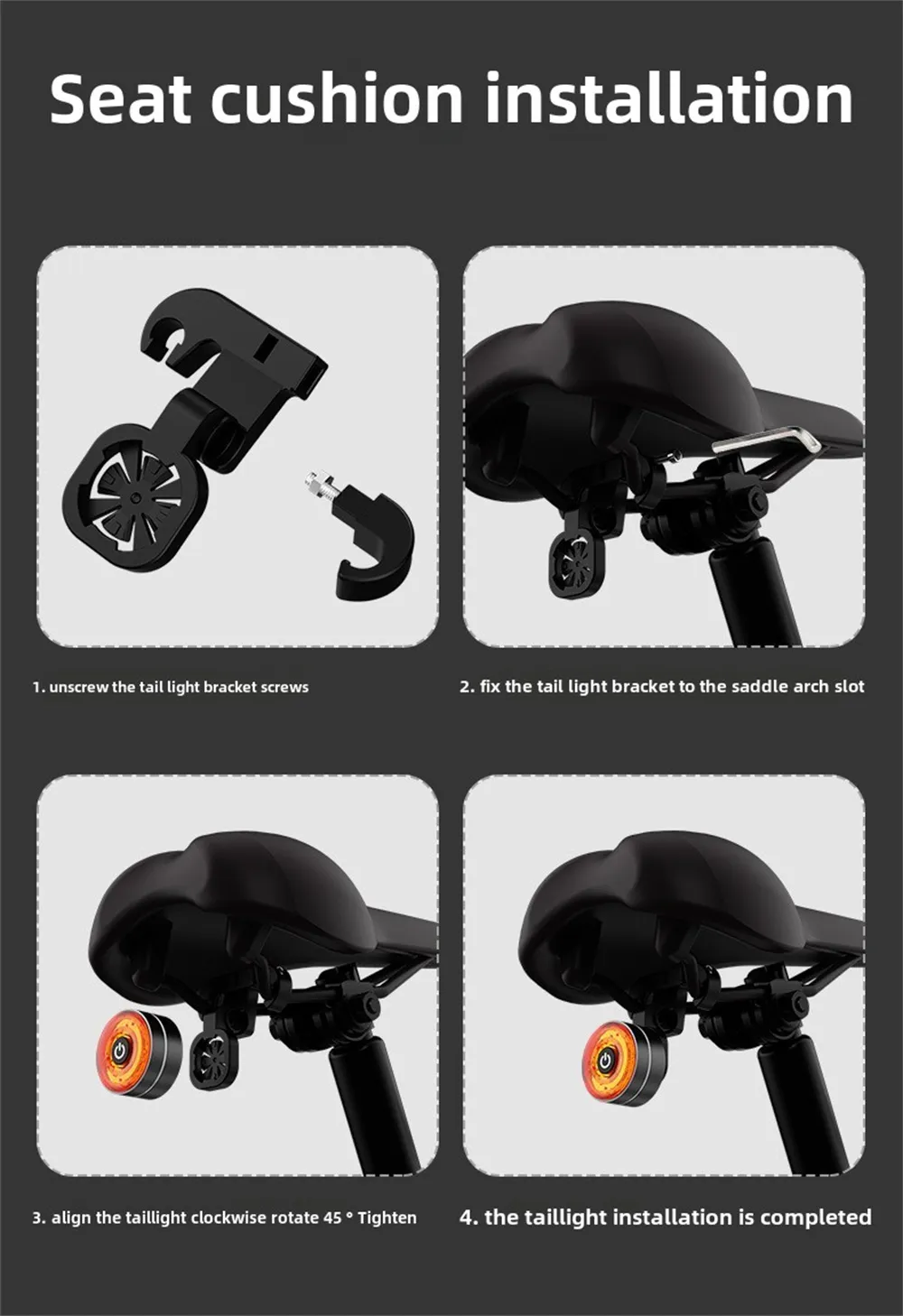 BIKIGHT Smart Brake Sensing Bike Taillight 4 Light Modes Type-C Rechargeable Waterproof Dustproof Bicycle Rear Light for MTB Road Night Riding Safety BIKIGHT Smart Brake Sensing Bike Taillight 4 Light Modes Type-C Rechargeable Waterproof Dustproof Bicycle Rear Light for MTB Road Night Riding Safety