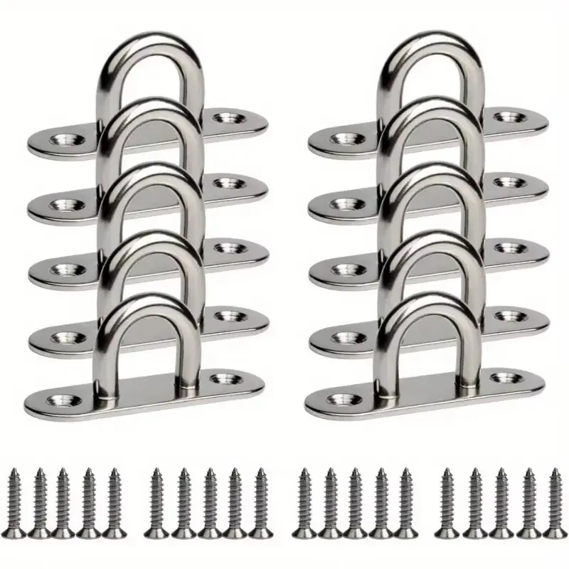 Marine Grade Stainless Steel Oval Eye Plate 304 Anti Corrosion Fastening Kit for Shade Sail Installation Boat Rigging Load Capacity 90 lbs Anchor