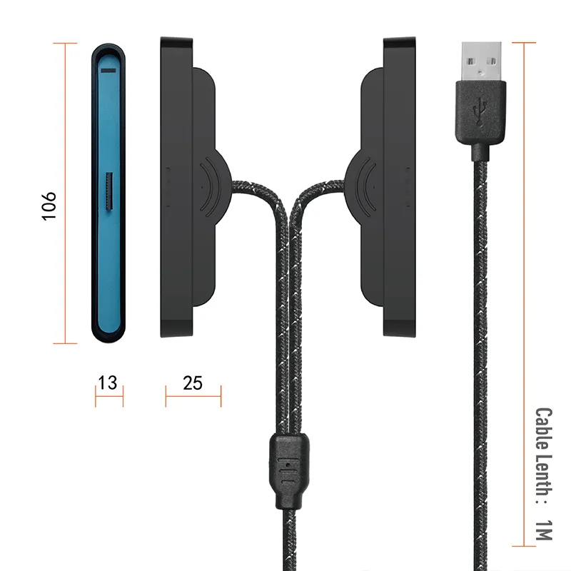 GP-377 Switch2 Left and Right Handles Charging Cable 2-in-1 Switch Joy-con Handles Braided Cable