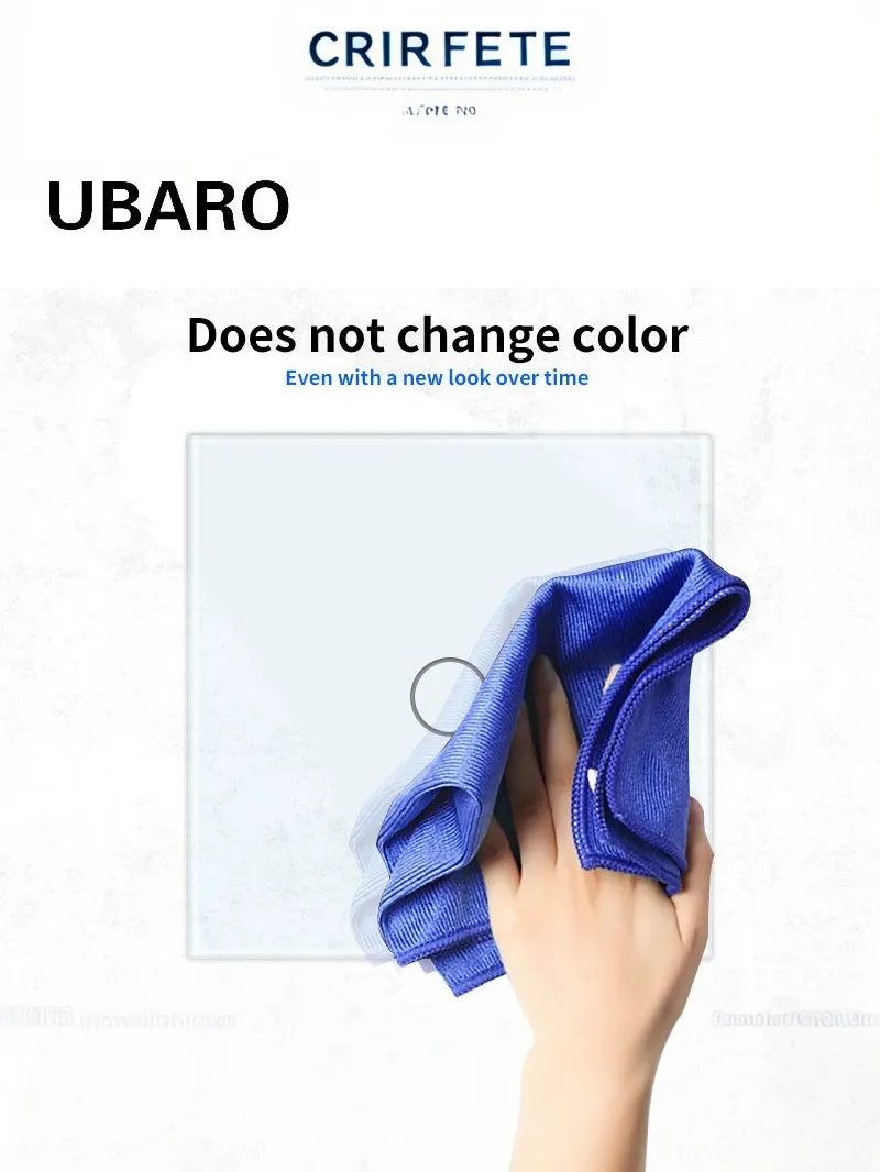 UBARO 1 Gang 86 Type Smart Wall Touch Switch Tempered Glass Panel Single Live Wire Waterproof Heat Resistant LED Indicator