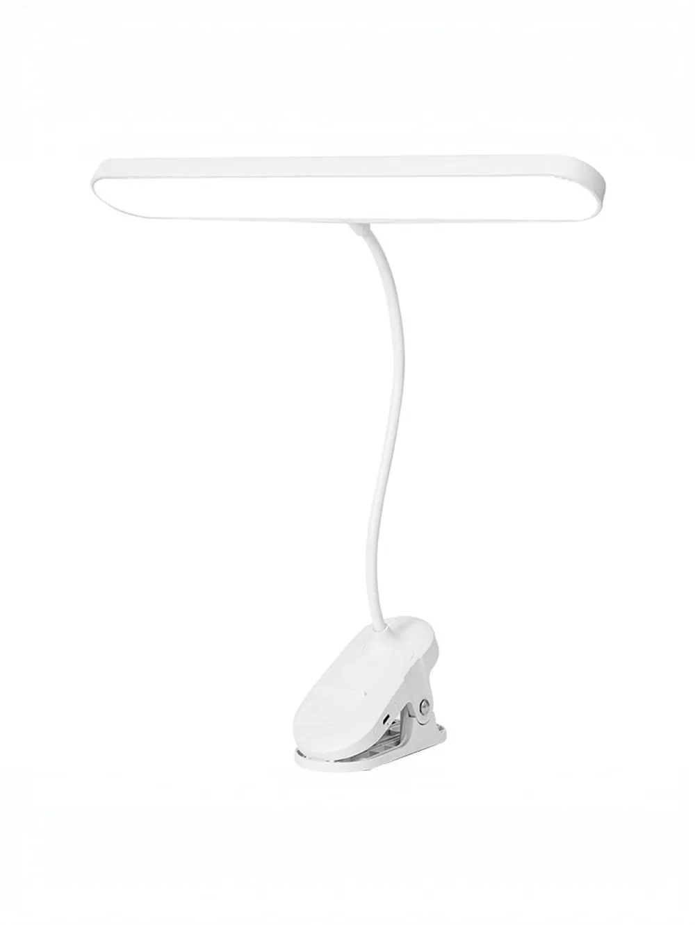 LED Clip-On Desk Lamp 4000mAh Battery Rechargeable 3 Color Temperatures Dimmable Flexible Gooseneck USB Powered